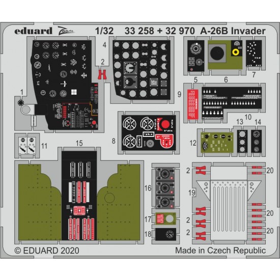 1/32 Douglas A-26B Invader Detail Set for HobbyBoss kits 1/32 Douglas A-26B Invader Detail Set for HobbyBoss kits