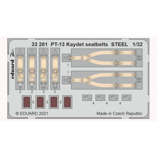 1/32 Boeing-Stearman PT-13 Kaydet Seatbelts Detail Set for Roden kits 1/32 Boeing-Stearman PT-13 Kaydet Seatbelts Detail Set for Roden kits