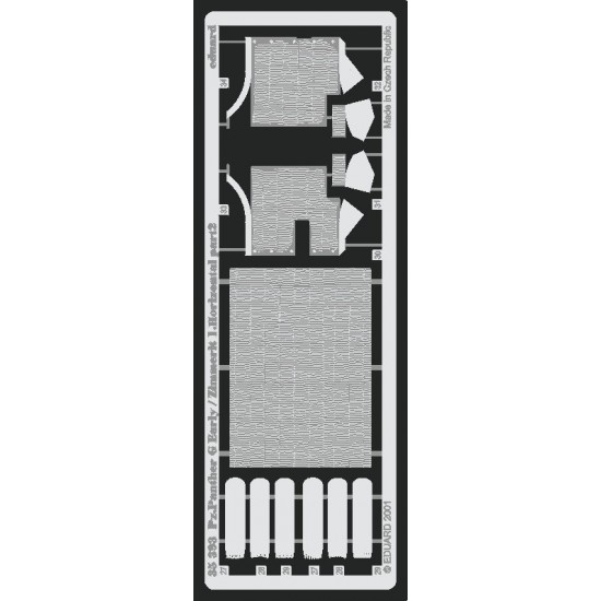 Photo-etched Zimmerit for 1/35 Panther Ausf.G Early Horizontal for Tamiya
