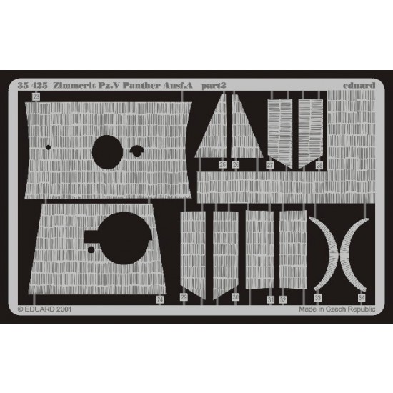 Photo-etched Zimmerit for 1/35 Panther Ausf.A for Tamiya kit