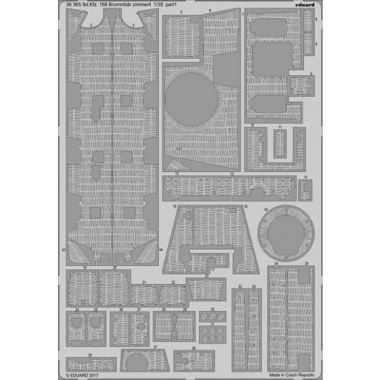 1/35 SdKfz.166 Brummbar Zimmerit Photo-etched Set for Tamiya (1pc) 1/35 SdKfz.166 Brummbar Zimmerit Photo-etched Set for Tamiya (1pc)