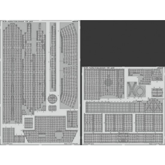 1/35 Panther A (late) Zimmerit Detail Parts for Takom Models 1/35 Panther A (late) Zimmerit Detail Parts for Takom Models