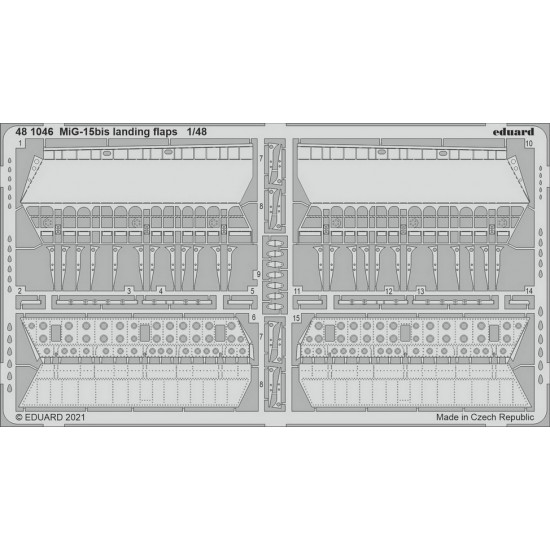 1/48 Mikoyan-Gurevich MiG-15bis Landing Flaps Detail Set for Bronco/Hobby 2000 kits 1/48 Mikoyan-Gurevich MiG-15bis Landing Flaps Detail Set for Bronco/Hobby 2000 kits