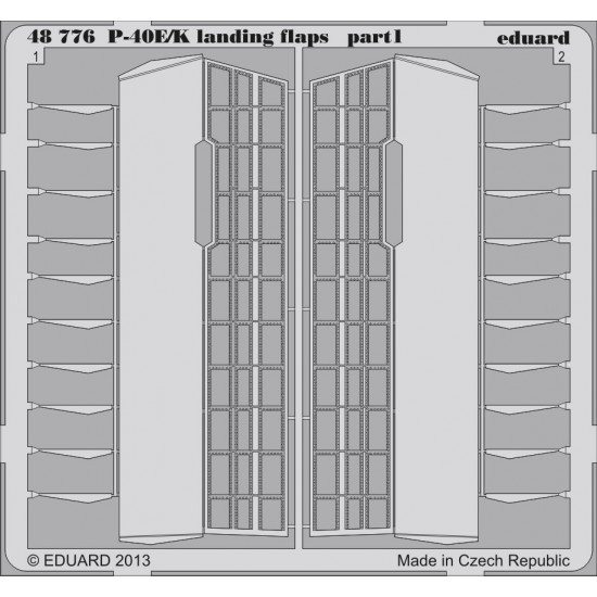 1/48 Curtiss P-40E/P-40K Landing Flaps for Italeri kit (2 PE Sheets) 1/48 Curtiss P-40E/P-40K Landing Flaps for Italeri kit (2 PE Sheets)