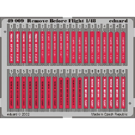 Colour Photoetch for 1/48 Remove Before Flight Colour Photoetch for 1/48 Remove Before Flight