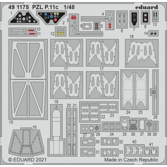 1/48 PZL P.11c Detail Set for Arma Hobby kits 1/48 PZL P.11c Detail Set for Arma Hobby kits