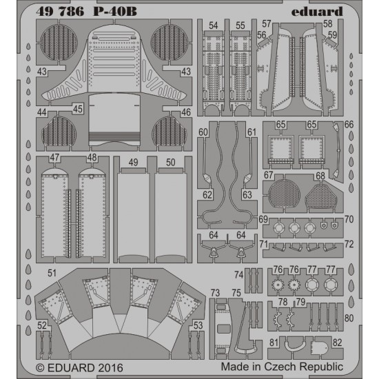 1/48 Curtiss P-40B Tomahawk Detail Set for Airfix kit #A05130 (2 Photo-Etched Sheets) 1/48 Curtiss P-40B Tomahawk Detail Set for Airfix kit #A05130 (2 Photo-Etched Sheets)