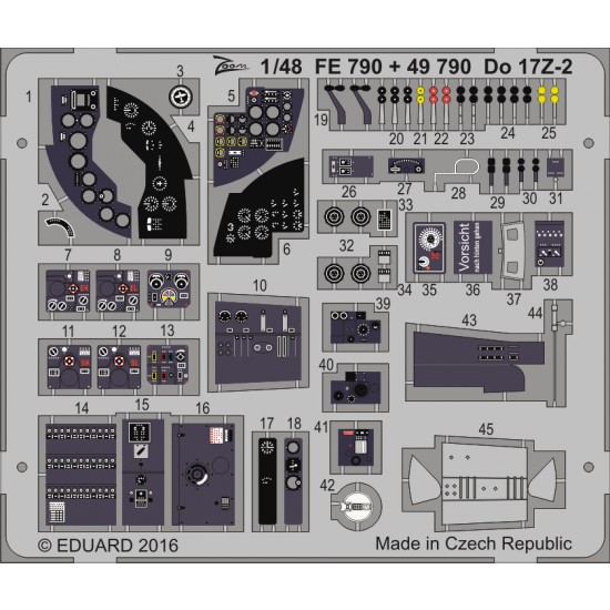 1/48 Dornier Do 17Z-2 Detail Set for ICM kit #48244 (2 Photo-Etched Sheets) 1/48 Dornier Do 17Z-2 Detail Set for ICM kit #48244 (2 Photo-Etched Sheets)