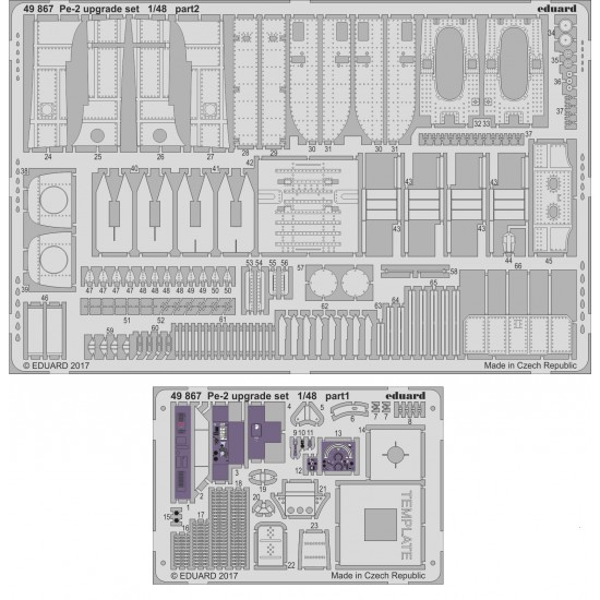 1/48 Petlyakov Pe-2 Photo-Etched Upgrade Set for Eduard Models #11112 1/48 Petlyakov Pe-2 Photo-Etched Upgrade Set for Eduard Models #11112