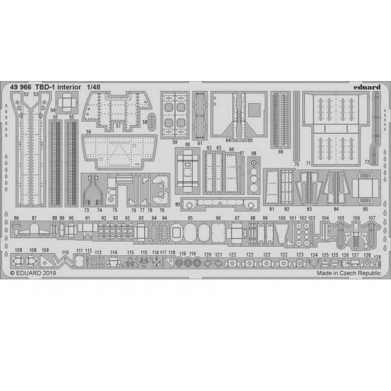 1/48 Douglas TBD-1 Devastator Interior Detail Set (PE Sheets) for Great Wall Hobby kits 1/48 Douglas TBD-1 Devastator Interior Detail Set (PE Sheets) for Great Wall Hobby kits