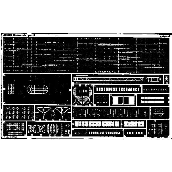 Photo-etched parts for 1/350 German Bismarck for Tamiya kit Photo-etched parts for 1/350 German Bismarck for Tamiya kit