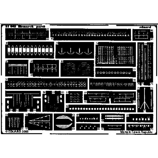 Photo-etched parts for 1/350 German Bismarck for Tamiya kit Photo-etched parts for 1/350 German Bismarck for Tamiya kit