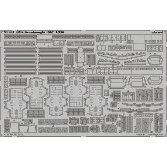 1/350 HMS Dreadnought 1907 Photo-Etched Detail Set for Trumpeter kit