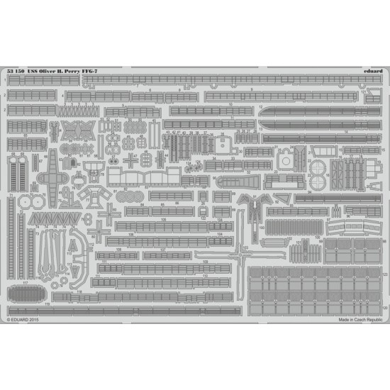 1/350 USS Oliver Hazard Perry FFG-7 Detail Set for Academy #14102 (1 PE sheet) 1/350 USS Oliver Hazard Perry FFG-7 Detail Set for Academy #14102 (1 PE sheet)