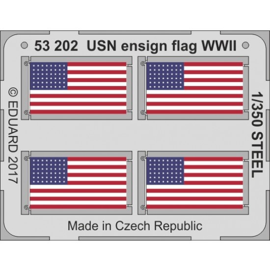 1/350 WWII USN Ensign Flag Steel Photo-etched Set (1pc) 1/350 WWII USN Ensign Flag Steel Photo-etched Set (1pc)