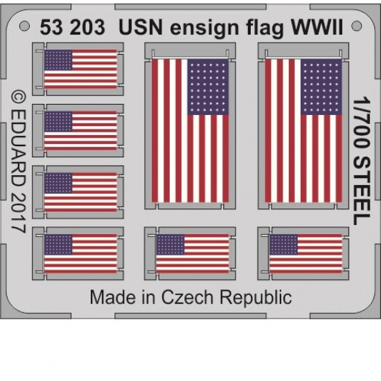 1/700 WWII USN Ensign Flag (Steel) Photo-Etched Set 1/700 WWII USN Ensign Flag (Steel) Photo-Etched Set