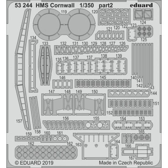 1/350 HMS Cornwall County-class Heavy Cruiser Detail set for Trumpeter kits