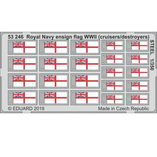 1/350 WWII Royal Navy Cruisers/Destroyers Ensign Flag Set
