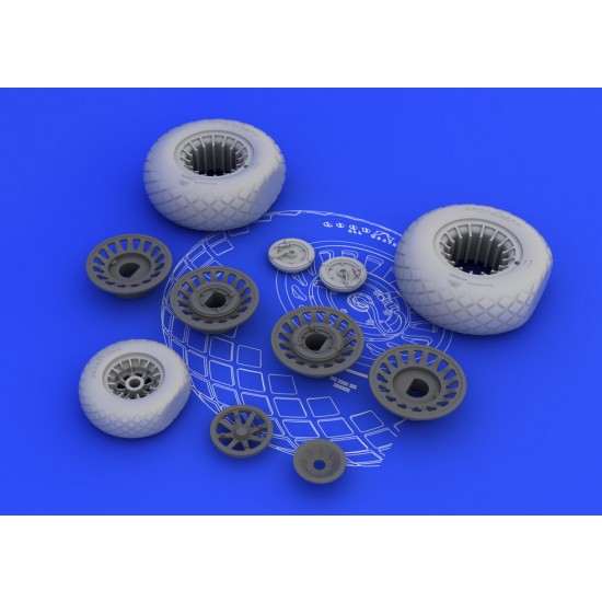 1/32 Lockheed B-25H/J Mitchell Wheels for HK Models kit 1/32 Lockheed B-25H/J Mitchell Wheels for HK Models kit