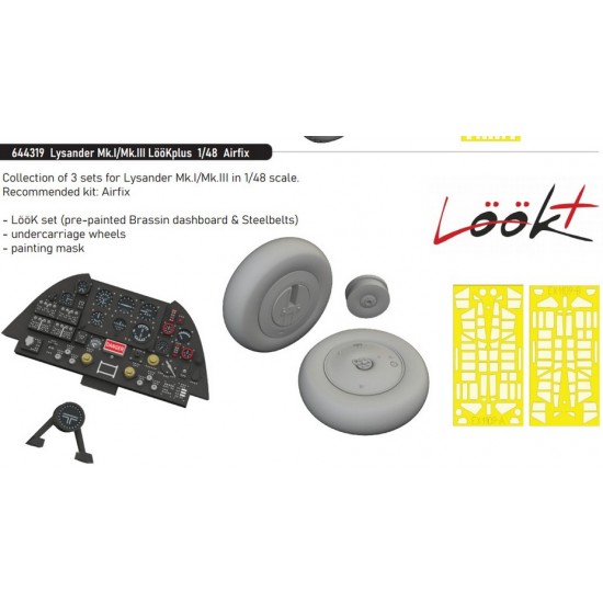 1/48 Lysander Mk.I/Mk.III Detail Set with Instrument Panel for Airfix kits 1/48 Lysander Mk.I/Mk.III Detail Set with Instrument Panel for Airfix kits
