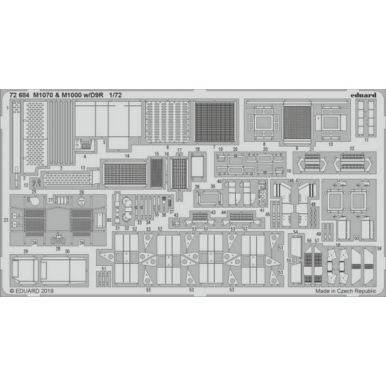 1/72 Oshkosh M1070 & M1000 Heavy Tractor w/D9R Detail Set (PE Sheets) for Takom Models 1/72 Oshkosh M1070 & M1000 Heavy Tractor w/D9R Detail Set (PE Sheets) for Takom Models