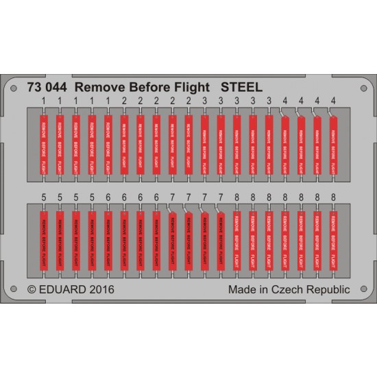 1/72 Remove Before Flight (Steel, 1 Photo-Etched Sheet) 1/72 Remove Before Flight (Steel, 1 Photo-Etched Sheet)