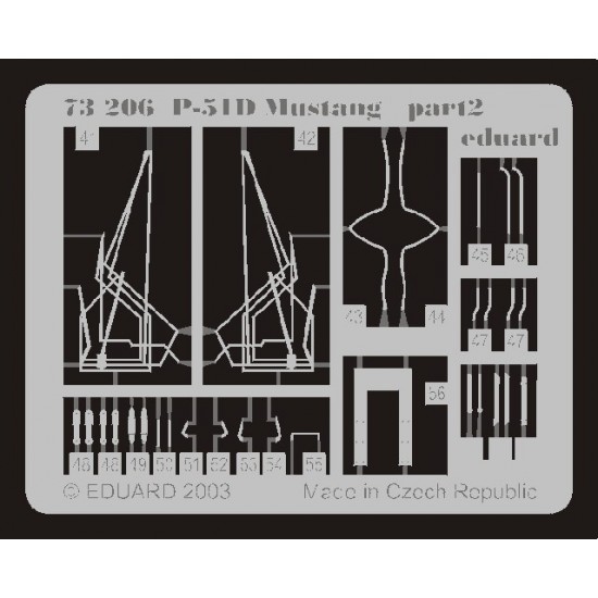 Colour Photoetch for 1/72 P-51D Mustang for Tamiya kit