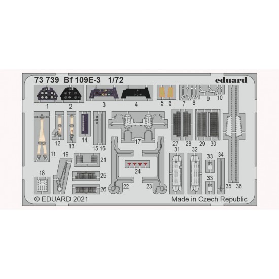 1/72 Messerschmitt Bf 109E-3 Detail Set for Special Hobby kits 1/72 Messerschmitt Bf 109E-3 Detail Set for Special Hobby kits