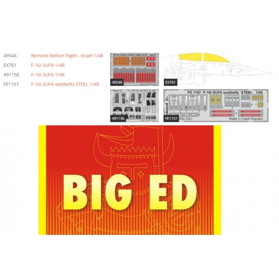 1/48 General Dynamics F-16I (Sufa) Fighting Falcon Super Detail Set for Kinetic kits 1/48 General Dynamics F-16I (Sufa) Fighting Falcon Super Detail Set for Kinetic kits