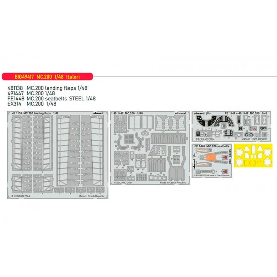 1/48 Macchi MC 200 Saetta Super Detail Set for Italeri kits 1/48 Macchi MC 200 Saetta Super Detail Set for Italeri kits