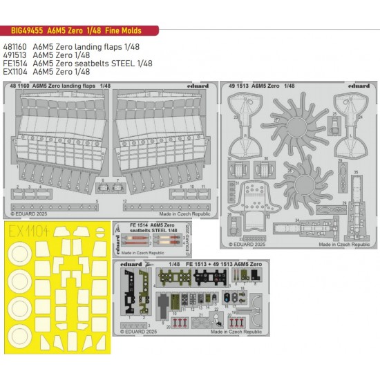 1/48 A6M5 Zero Super Detail Set (PE) for Fine Molds kits 1/48 A6M5 Zero Super Detail Set (PE) for Fine Molds kits