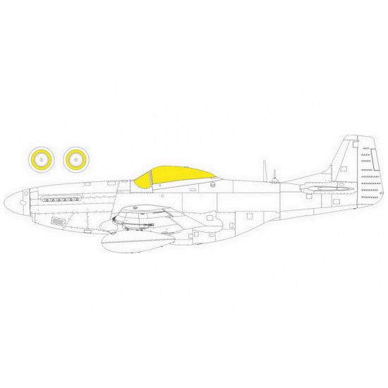 1/48 P-51K Mustang TFace Paint Masking for Eduard kits