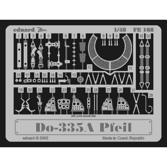 1/48 Dornier Do 335A Pfeil Detail-up Set Vol.2 for Tamiya kit 1/48 Dornier Do 335A Pfeil Detail-up Set Vol.2 for Tamiya kit