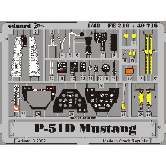 1/48 P-51D Mustang Colour Photoetch Set Vol.2 for Tamiya kit 1/48 P-51D Mustang Colour Photoetch Set Vol.2 for Tamiya kit