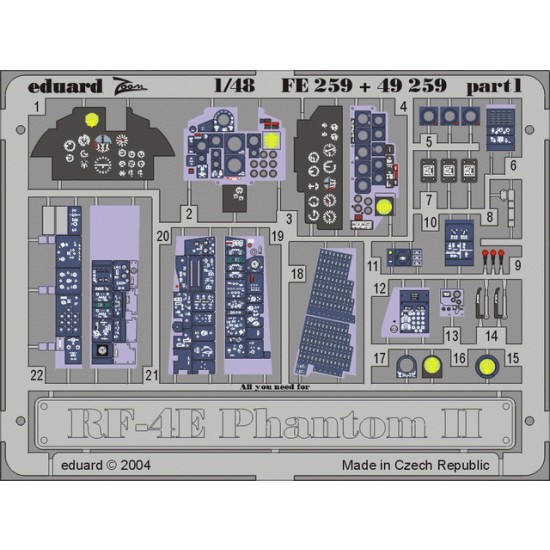 1/48 McDonnell RF-4E Phantom II Colour Photoetch Set Vol.2 for Hasegawa kit 1/48 McDonnell RF-4E Phantom II Colour Photoetch Set Vol.2 for Hasegawa kit