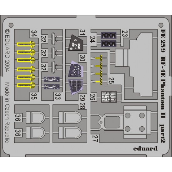 1/48 McDonnell RF-4E Phantom II Colour Photoetch Set Vol.2 for Hasegawa kit 1/48 McDonnell RF-4E Phantom II Colour Photoetch Set Vol.2 for Hasegawa kit