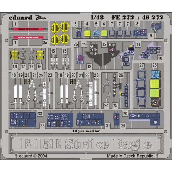 Colour Photoetch for 1/48 McDonnell Douglas F-15E Strike Eagle for Hasegawa kit Colour Photoetch for 1/48 McDonnell Douglas F-15E Strike Eagle for Hasegawa kit