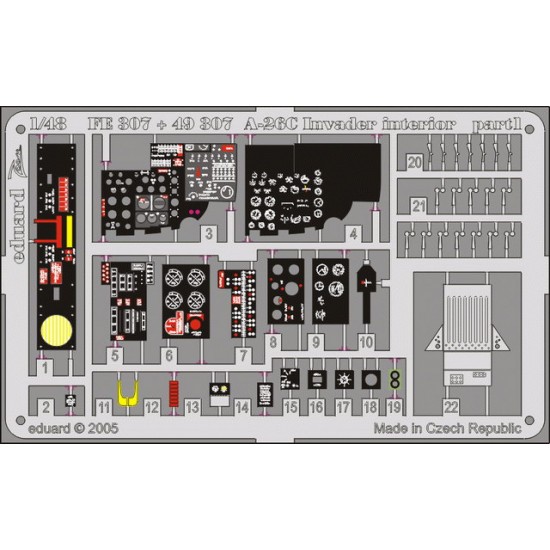 Colour Photoetch for 1/48 Douglas A-26C Invader Interior for Revell/Monogram kit Colour Photoetch for 1/48 Douglas A-26C Invader Interior for Revell/Monogram kit
