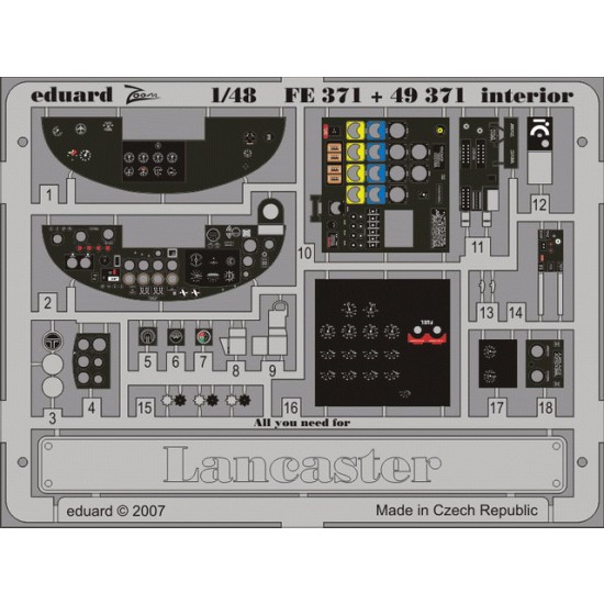 Colour Photoetch for 1/48 Avro Lancaster Interior for Tamiya kit Colour Photoetch for 1/48 Avro Lancaster Interior for Tamiya kit