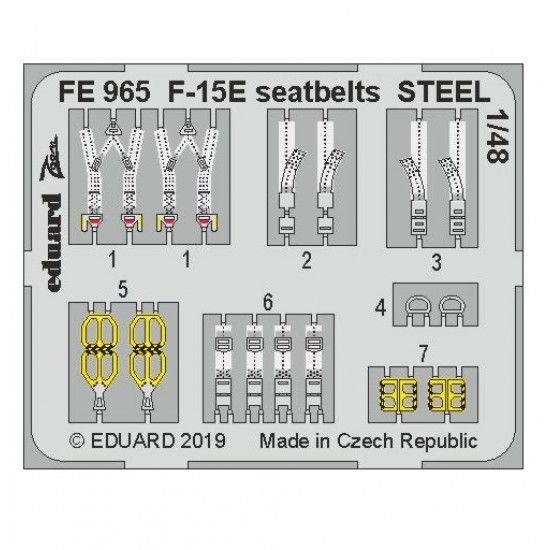 1/48 McDonnell Douglas F-15E Strike Eagle Seatbelts STEEL Set for Great Wall Hobby kits 1/48 McDonnell Douglas F-15E Strike Eagle Seatbelts STEEL Set for Great Wall Hobby kits
