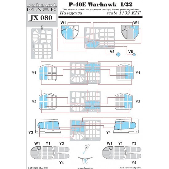 1/32 Curtiss P-40E Paint Mask for Hasegawa kit 1/32 Curtiss P-40E Paint Mask for Hasegawa kit