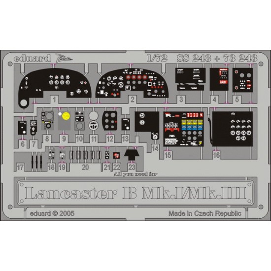 Colour Photoetch for 1/72 Lancaster B Mk.I/Mk.III for Hasegawa kit Colour Photoetch for 1/72 Lancaster B Mk.I/Mk.III for Hasegawa kit