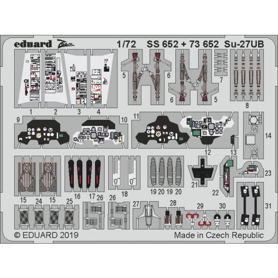 1/72 Sukhoi Su-27UB Detail Set for Zvezda kits 1/72 Sukhoi Su-27UB Detail Set for Zvezda kits