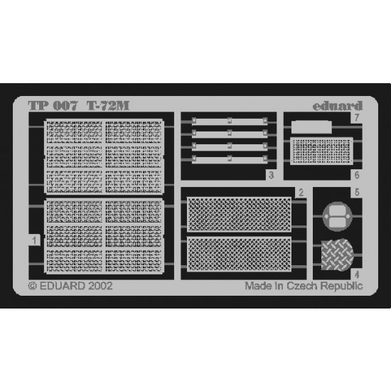 Photoetch for 1/35 Russian T-72M for Tamiya kit Photoetch for 1/35 Russian T-72M for Tamiya kit