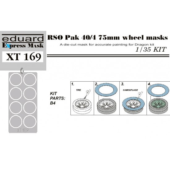 1/35 RSO Pak 40/4 75mm Wheel Mask for Dragon kit 1/35 RSO Pak 40/4 75mm Wheel Mask for Dragon kit