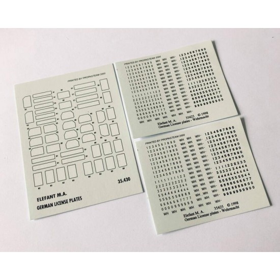 Decals for 1/35 German Wehrmacht License Plates with Frames Decals for 1/35 German Wehrmacht License Plates with Frames
