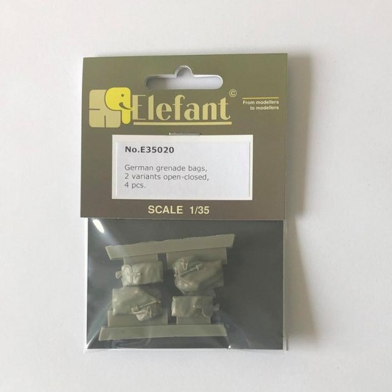 1/35 German Grenade Bags (2 Variants Open-Closed, 4pcs) 1/35 German Grenade Bags (2 Variants Open-Closed, 4pcs)