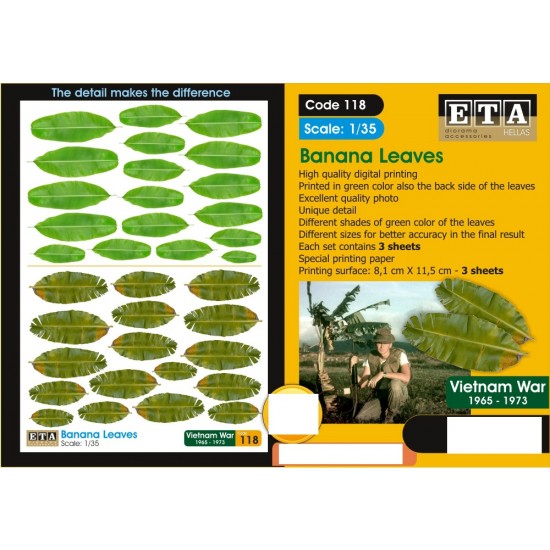 1/35 Banana Leaves in Vietnam (3 sheets) 1/35 Banana Leaves in Vietnam (3 sheets)