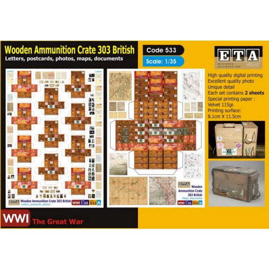 1/35 Wooden Ammunition Crate 303 British - Letters, Postcards, Photos, Maps, Documents 1/35 Wooden Ammunition Crate 303 British - Letters, Postcards, Photos, Maps, Documents