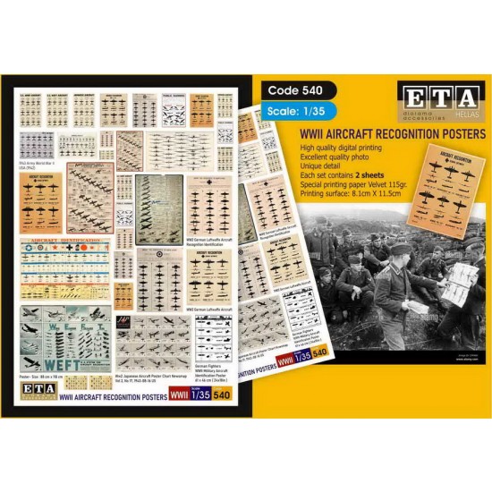 1/35 WWII Military Aircraft Recognition Poster (2 sheets) 1/35 WWII Military Aircraft Recognition Poster (2 sheets)